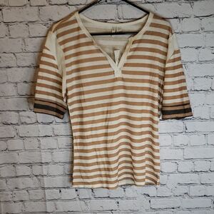 NWT Striped Tan and Cream Women's Top